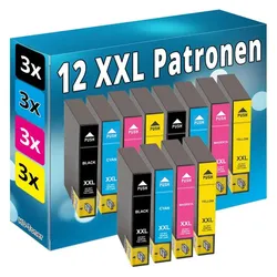 Druckfuxx, Druckerpatrone, 12x TINTE PATRONEN für Epson XP245 XP342 XP442 XP235 XP332 XP335 XP432