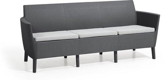 3-Sitzer Gartenbank mit Kissen - Wetterfeste Rattanoptik
