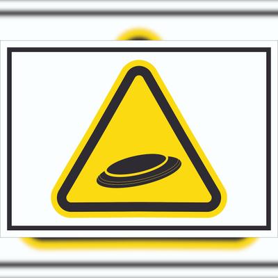 HB-Druck Vorsicht Frisbee Schild Symbol A2 (420x594mm)