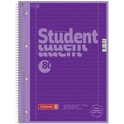 5x Brunnen, Heft + Block, Kollegblock Student Colour Code A4 90g/qm 80 Blatt purple Lineatur 27 (A4)