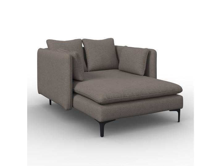 Relaxliege Holz, Metall, Textil Grau