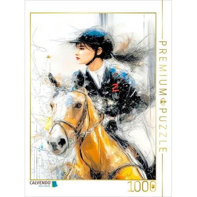 CALVENDO Puzzle Reiten - eine Partnerschaft zwischen Mensch und Pferd | 1000 Teile Lege-Größe 64x48cm Foto-Puzzle für glückliche Stunden, Sonstige von