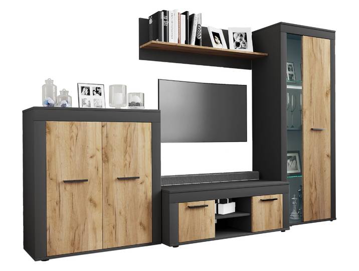 4 Pcs Cabinet Wall Set Résidentiel Mur Usilo L 159x242x37 - Vcm