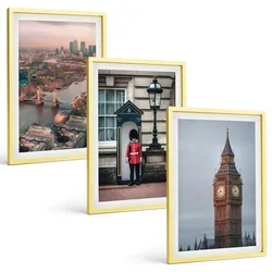BILDER SET 3er Set - 40x60 cm Goldrahmen - London Bridge Guardian Big Ben