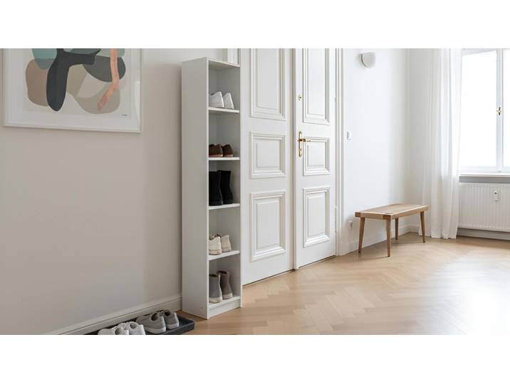 Weißes Bücherregal nach Maß MDF Beschichtet MDF Weiß matt