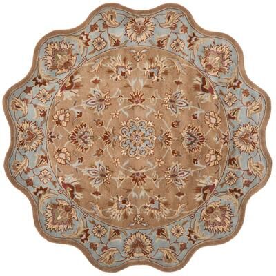 SAFAVIEH Handmade Heritage Traditional Brown/ Blue Wool Rug