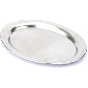 APS Serviertablett Kaffeehaus 30113, oval, 29x22cm, aus Edelstahl, silber matt
