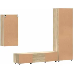 vidaXL, TV Möbel, Rivka Wall cabinet +TV cabinet with 2 drawers +Highboard with 4 glass doors (39 x 150 x 30 cm)