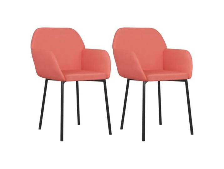 fsahslih Esszimmerstühle 2er Set Rosa Samt Polsterstühle mit Armlehne Weicher Samtbezug und stabile Metallbeine schaffen gemütliche Atmosphäre im Wohnzimmer, Schlafzimmer oder Gästezimmer.
