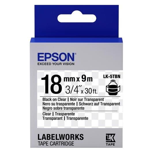 Epson Etikettenkassette Lk-5tbn (1.80 cm, Schwarz, Transparent) (C53S655008)