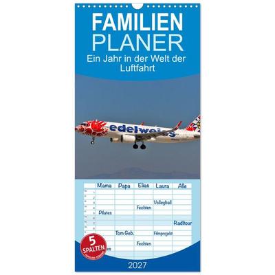 Familienplaner 2027 - Ein Jahr in der Welt der Luftfahrt mit 5 Spalten (Wandkalender, 21 x 45 cm) CALVENDO