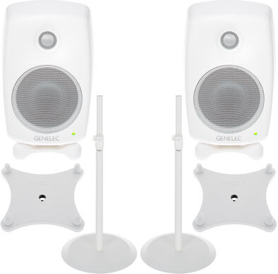 Genelec 8020 DPM Stand Bundle WH Weiß