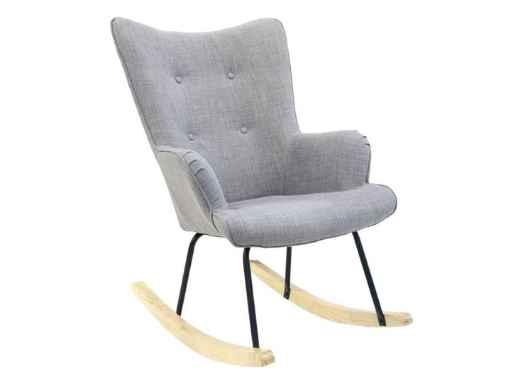 Fauteuil à bascule en tissu et métal