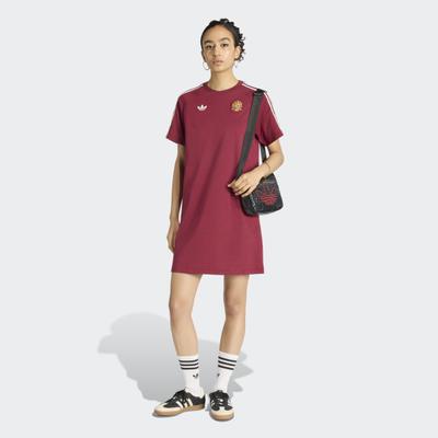 Sweatkleid ADIDAS PERFORMANCE "SPANIEN ORIGINALS" Gr. L, rot (team coll burgundy 2), Kleider, Damen, L, N-Gr, Obermaterial: 52% Baumwolle, 48% Polyester, Sweatkleid