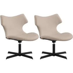 CLP 2er Set Lounger Welland Kunstleder - Farbe: creme