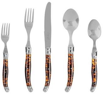 French Home Laguiole Connoisseur 20-Piece 18/10 Flatware Set with Tortoise Handles