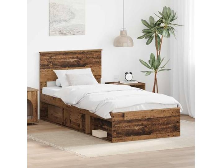 RJPLMFV Bettgestell, 90 x 190 cm, Holz Mit Kopfteil, Lattenrost, modernes Design, einfache Reinigung