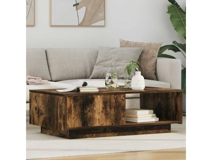 Couchtisch Geräucherte Eiche 95x55x31 cm Holzwerkstoff mit Schubladen Rechteckig, Schubladen, glatte Oberfläche, pflegeleicht, Wohnzimmer, stabil