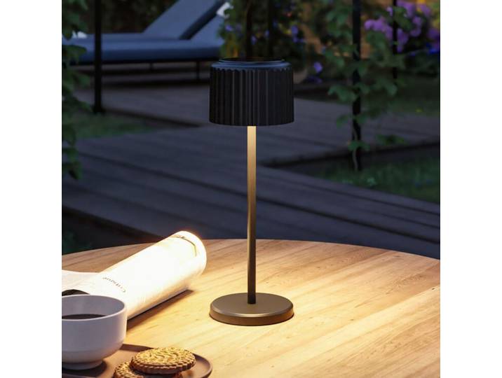 Else Solar LED-Akku-Tischleuchte, schwarz, IP44 - Paulmann - Wohnzimmer - Modern - Aluminium - Einflammig