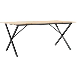 vidaXL Esstisch X-Gestell 180x90x75 cm Massivholz Kiefer und Stahl