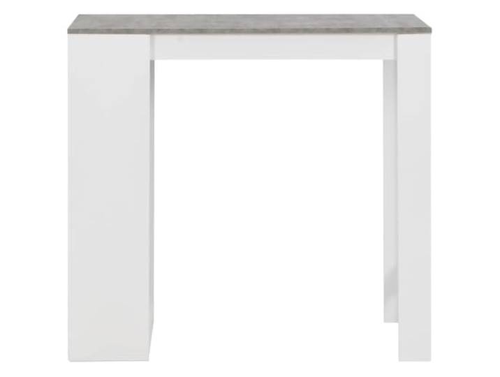 HBBMGYD Bartisch mit Regal, Weiß, 110 x 50 x 103 cm Regal mit 3 Schichten, robustes Holz, 2 stabile Füße, seitliche Halterung, Küche, Esszimmer, kleine Räume