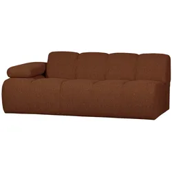 Modulsofa Mojo Bouclé, modernes 2-Sitzer-Element mit Armlehne links, rostbraun, flexibler Komfort