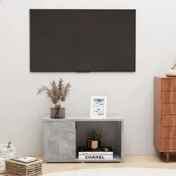 vidaXL TV-Schrank Betongrau 60x24x32 cm Holzwerkstoff