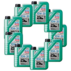 9x Rasenmäheröl LIQUI MOLY 1273 Gartengeräte-Öl 10W-30 Motoröl Rasenmäher Öl 1L