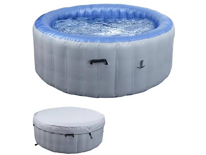 Mendler Whirlpool HWC-N97 In-/Outdoor aufblasbar PVC laminiert - grau-blau