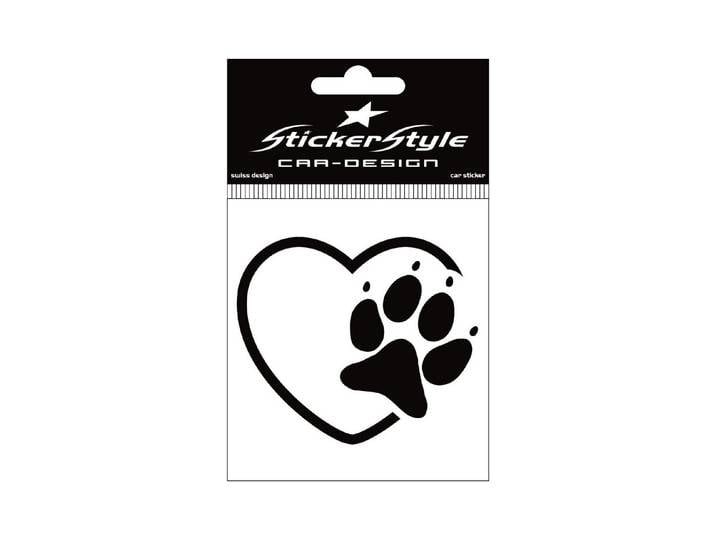 StickerStyle Sticker Herz Pfote Hund schwarz