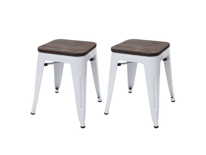 HOCKER HOLZ-SITZFLÄCHE Weiß