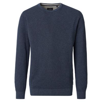 Strickpullover CASAMODA "CASAMODA Pullover uni", Herren, Gr. M, blau (saphirblau), 100% Baumwolle, Pullover Strickpullover