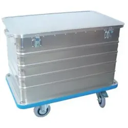 Transportwagen Novocal GTC350 Transportcontainer Alu 330 L Aluminium-Transportcontainer mit Scharnierdeckel