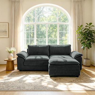 DREAMSIDEA Modular Corduroy Sectional Sofa Set