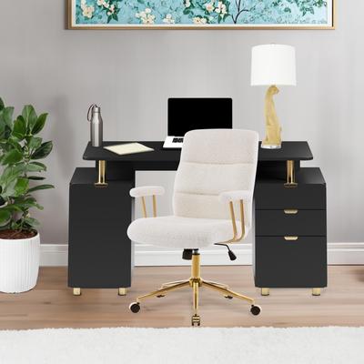 Modern Designs Elegant Sherpa Adjustable Office Chair