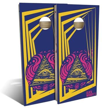 Skip's Garage 70s Seeing Eye Outdoor Cornhole Board Set