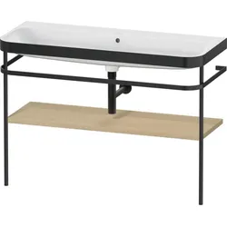 Duravit Happy D.2 Plus Möbelwaschtisch-Kombination HP4739N71710000 117,5x49cm, mit Metallkonsole, ohne Hahnloch, mediterrane Eiche