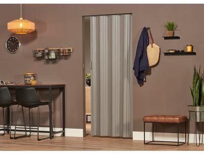 Spectrum Dunes Grey PVC Folding Closet Door Accordion Door 36 x 80