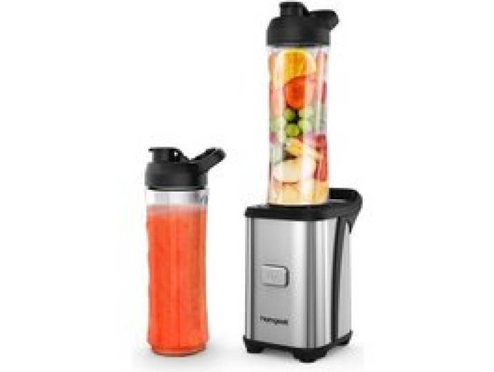 Blender Homgeek Mini Blender 350W - Smoothie et Milkshake - 2 Bouteilles Portables - Gris