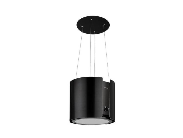 Klarstein Deckenhaube Skyfall Serie Skyfall Inselabzugshaube Ø 45 cm Umluft 402 m³/h 200W LED Smart WiFi Insel-Dunstabzug App-Gestensteuerung mit Aktivkohle 4 Stufen Glas