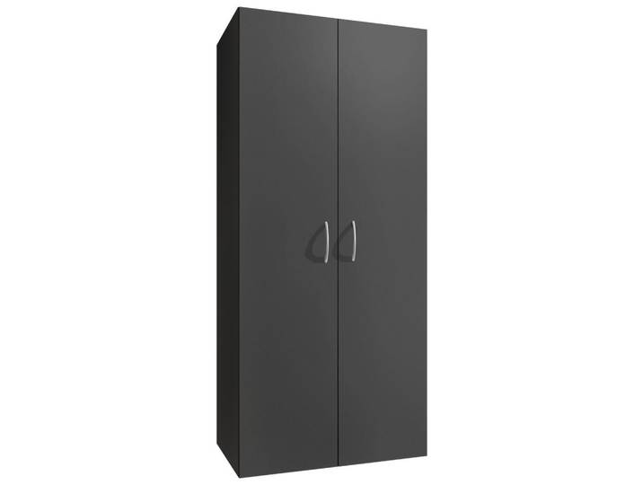 XORA Mehrzweckschrank MULTIRAUMKONZEPT, Eckkleiderschrank, 2 Türen, 5 Böden, modernes Design in Graphit