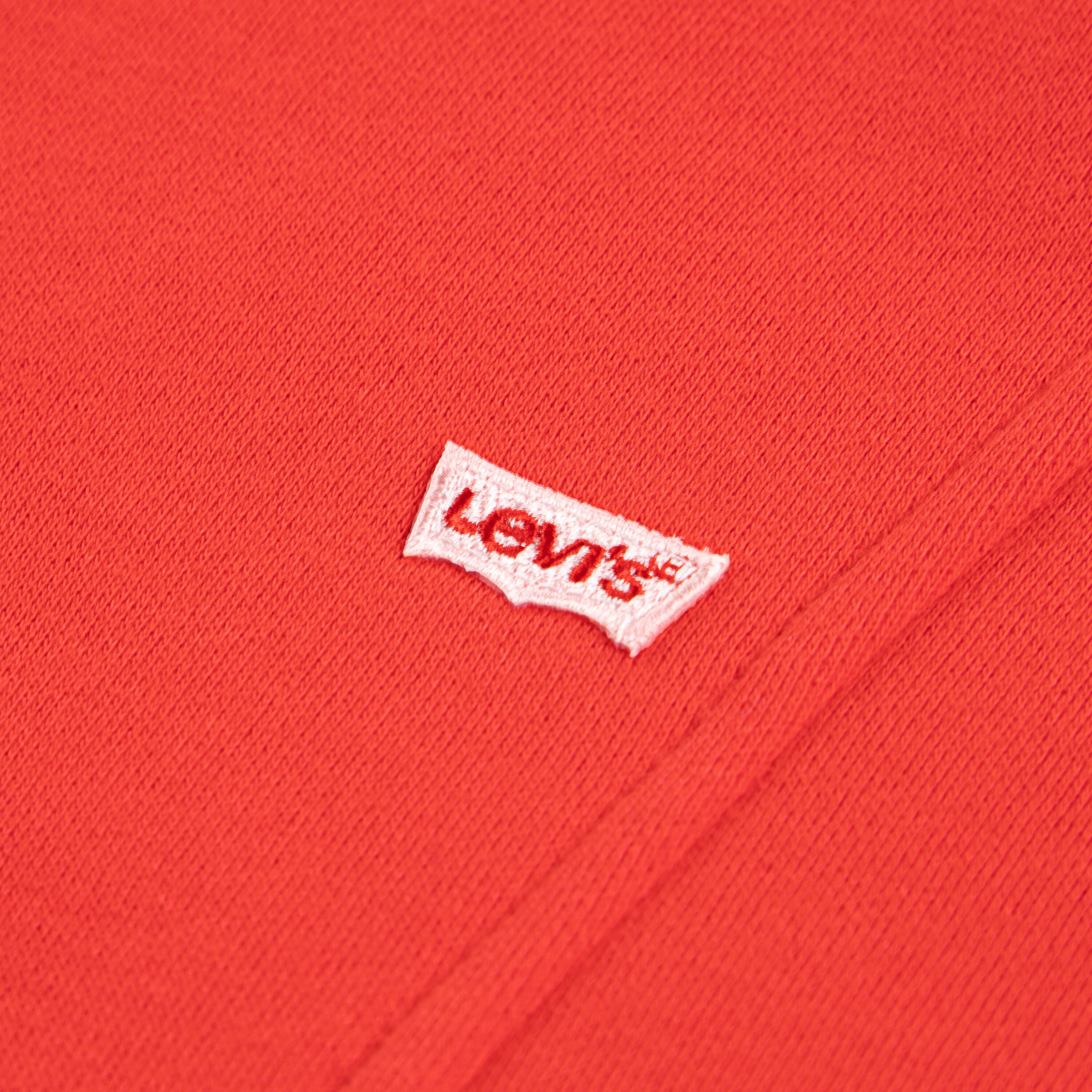 Kapuzensweatshirt LEVI'S KIDS "LVG BATWING PATCH HOODIE", Mädchen, Gr. 5 (110), rot (poppy rot), Sweatware, Obermaterial: 60% Baumwolle, 40% Polyester, unifarben, Bündchen mit Daumenlöchern, Sweatshirts Kapuzensweatshirt, mit Daumenloch