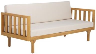 "SAFAVIEH Outdoor Napoli 28.35-Inch Wood Bench, Modern - 28"" W x 68"" D x 24"" H"