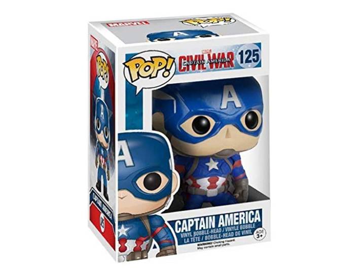 Figurine Pop ! Marvel Captain America : Civil War 125 - Bobble-Head Captain America