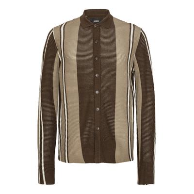 Strickjacke CLEAN CUT COPENHAGEN "Clean Cut Copenhagen Buckley Cardigan", Herren, Gr. M, braun (schwarz braun), 100% Baumwolle, mehrfarbig, normal, amerikanischer Ausschnitt, Strickjacken Strickjacke