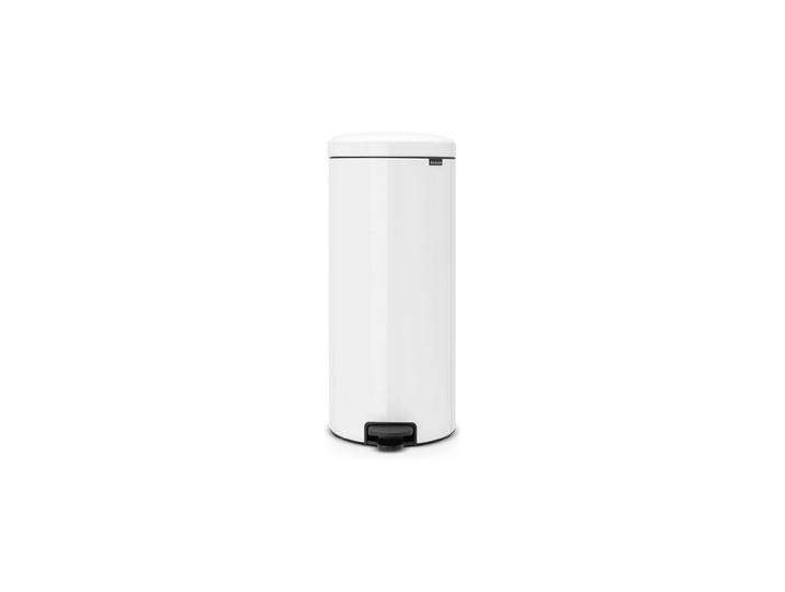 Mülleimer BRABANTIA NewIcon Treteimer, 30L , weiss (weiß), B:29,3cm H:67,9cm T:38cm, Edelstahl, Kunststoff, Mülleimer, Mülleimer, sanft schliessender Deckel, mit leichter Pedalbedienung