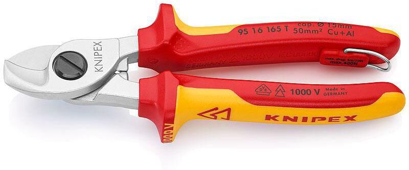 Kabelschere KNIPEX "165 mm 1000 V", bunt, L:16,5cm, Schneidewerkzeuge, Kabelschere bunt Einheitsgröße