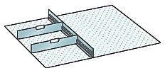 Einteilungs-Set für Schubladenmaße 612 x 612 mm, Aluminium, 1 Schlitzwand, 2 Trennbleche, Fronthöhe 300 mm LISTA