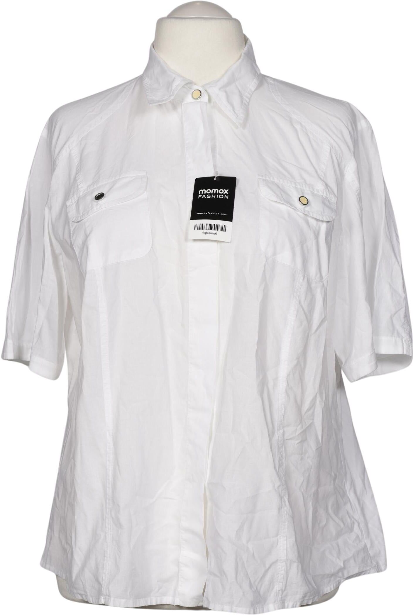 Marina Rinaldi Damen Bluse, Weiß, Kurz-Gr. EU 23, Baumwolle - Second Hand