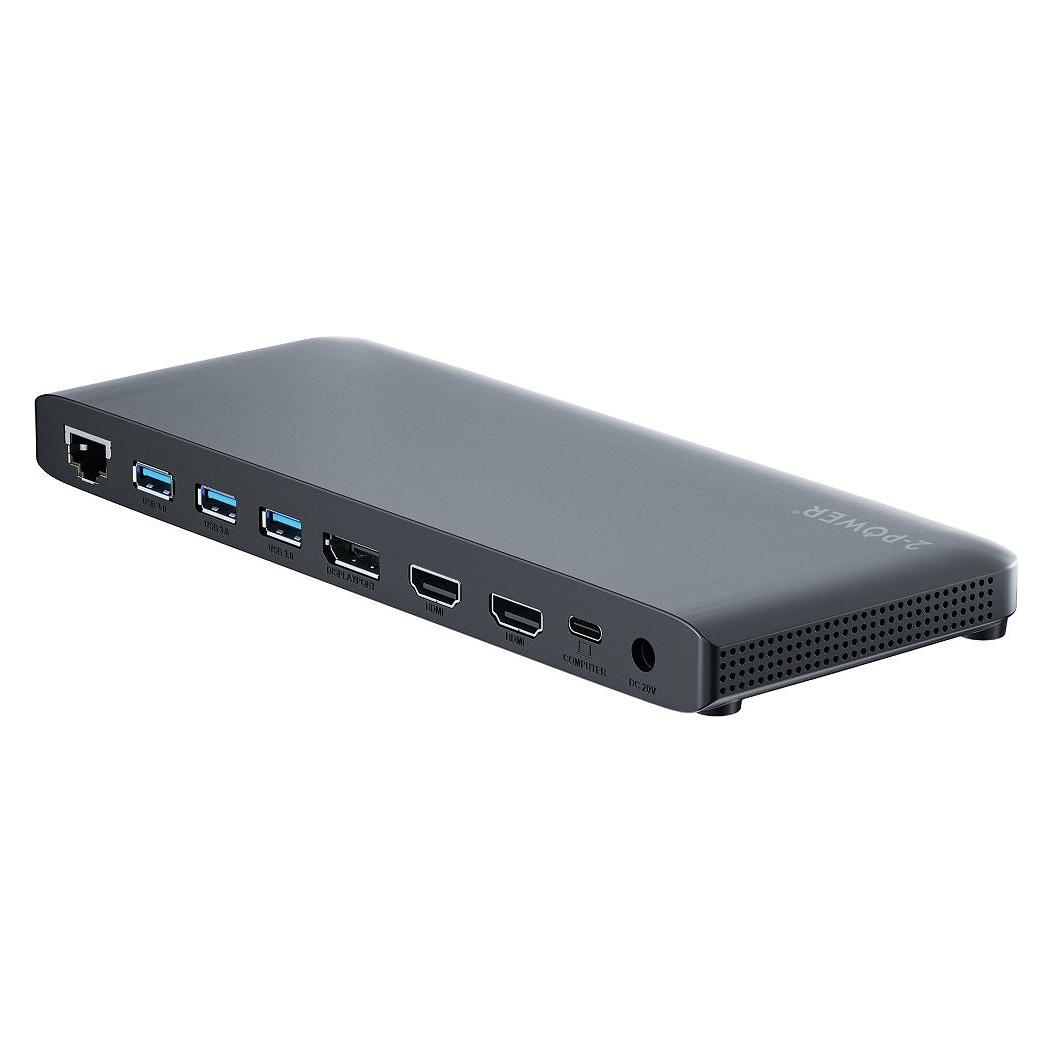 2-Power USB-C Triple Display Docking Station (USB-C, 7 Ports) (DOC0117A)